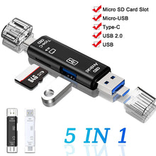 5 In 1 Multifunction USB 2.0 Type C USB Micro USB SD TF Memory Card Reader for Android IPhone Computer Dock OTG Type C Adapter